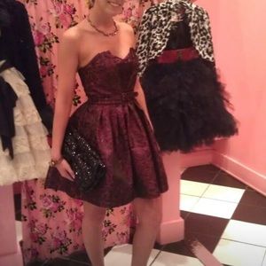 Betsey Johnson purple brocade dress